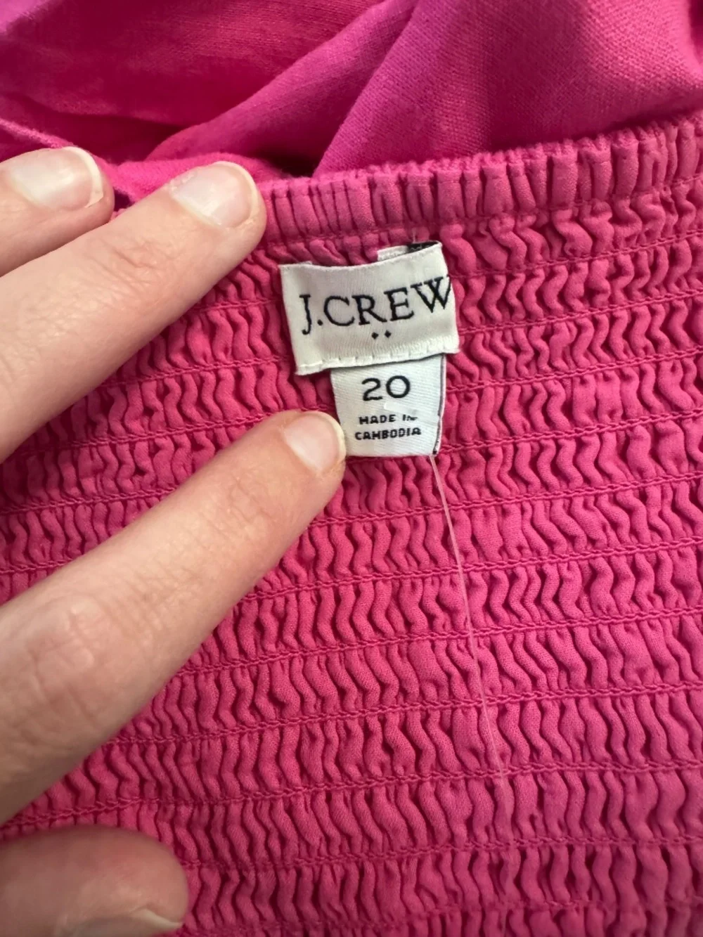 J. Crew Women's Magenta Pink Linen Blend Dress with Spaghetti Straps Sz 20 NWT